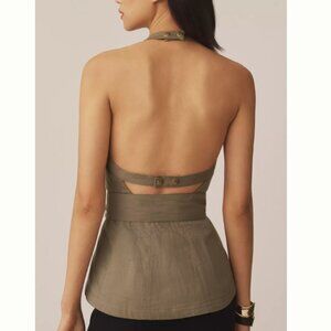 Brand New By Anthropologie Belted Halter Open-Back Top